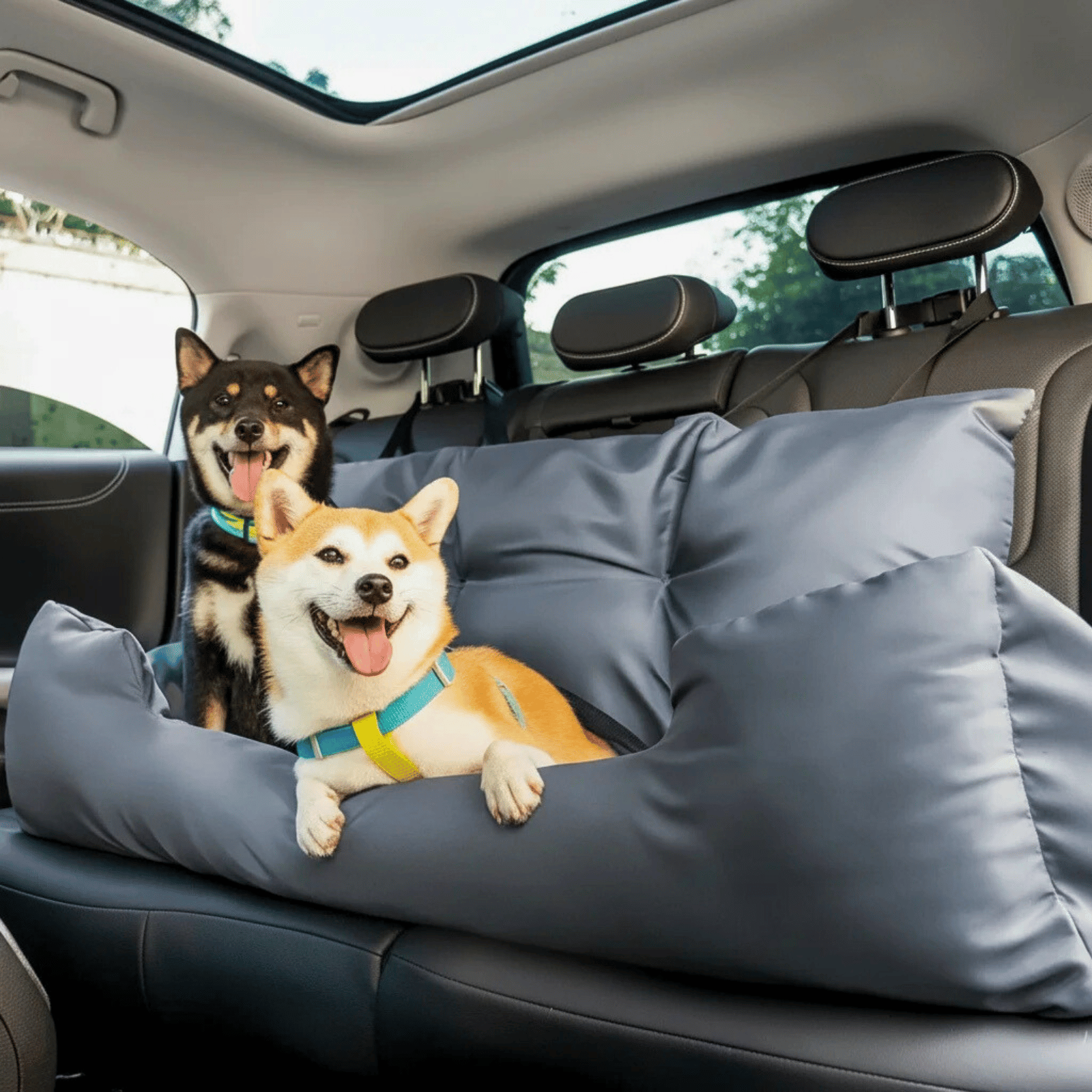 Adjustable Dog Car Seat – Soft Cotton Interior & Safety Straps