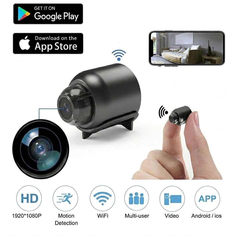 Mini Pet Surveillance Camera – 1080P HD, Night Vision & Motion Alerts