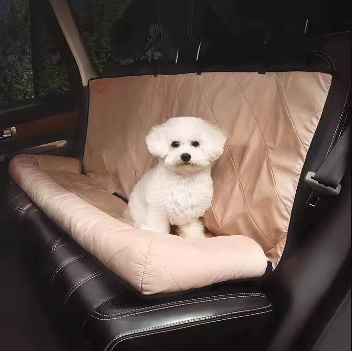 Dog Car Bed & Seat Cover | 2-in-1 | Anti-Slip | Waterproof | Machine Washable | 92x127cm