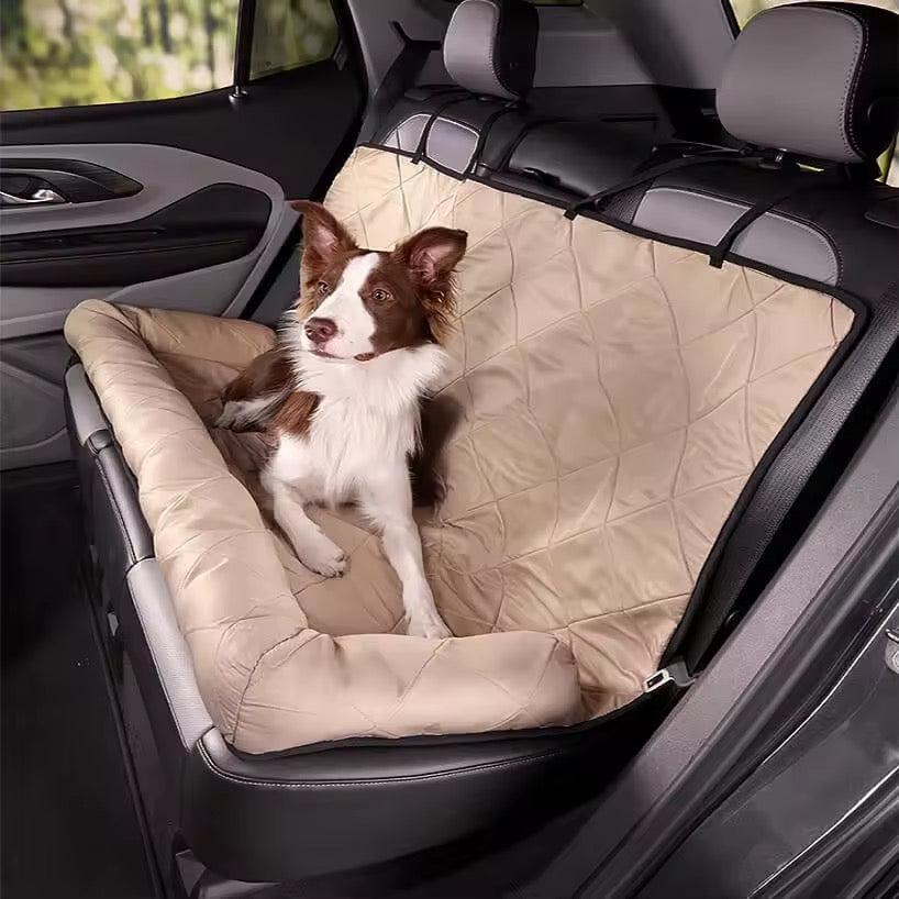 Dog Car Bed & Seat Cover | 2-in-1 | Anti-Slip | Waterproof | Machine Washable | 92x127cm