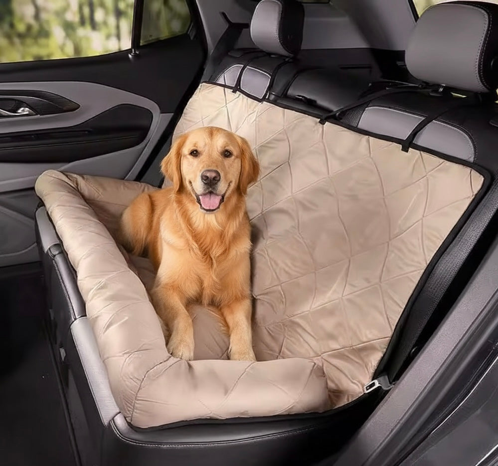 Dog Car Bed & Seat Cover | 2-in-1 | Anti-Slip | Waterproof | Machine Washable | 92x127cm
