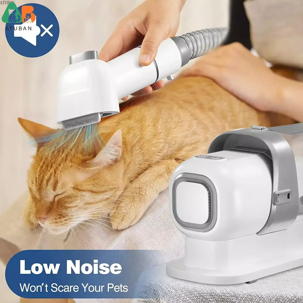 Dog & Cat Grooming Kit with Vacuum | 5 Tools & 4 Combs | 2.3L Container | 60dB | AC Powered