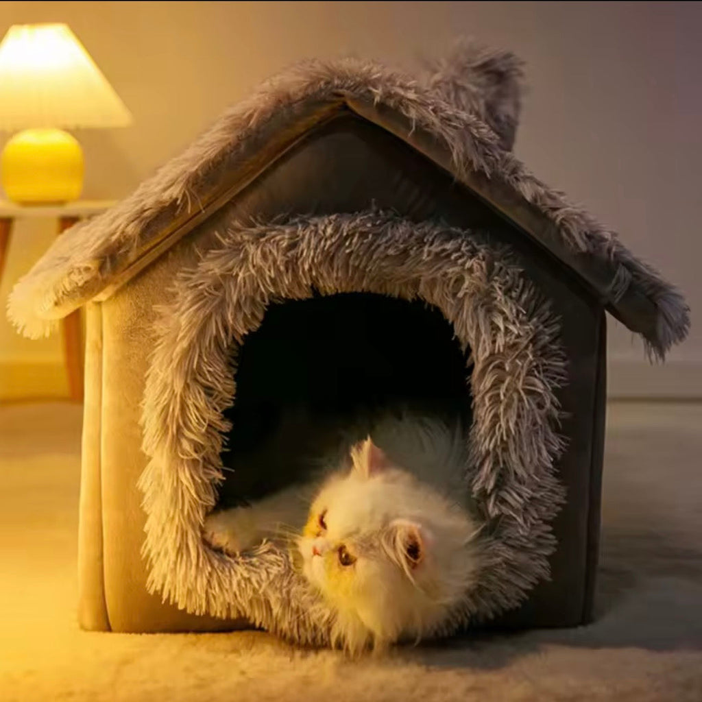 Pet Bed for Dogs & Cats – Soft Fleece Cover & Non-Slip Base
