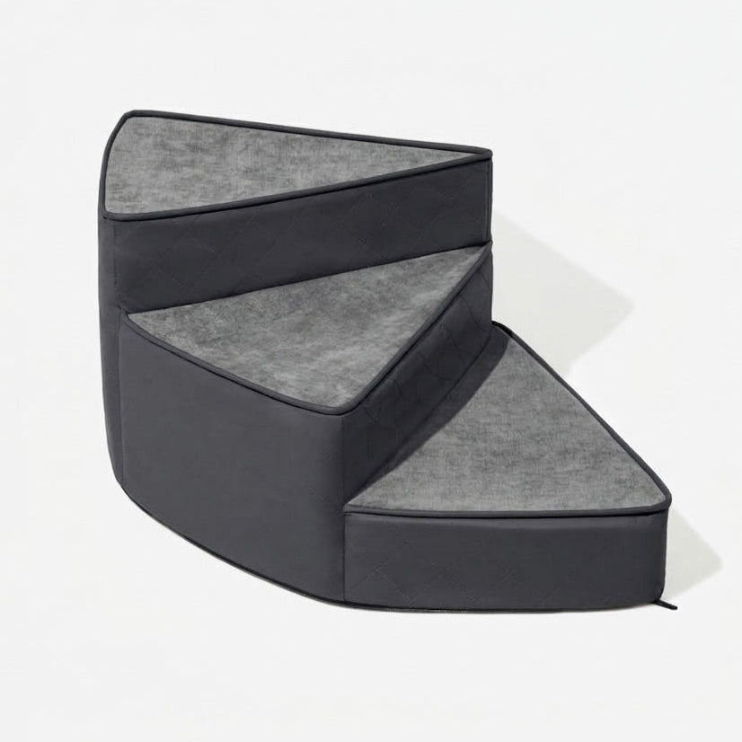 Spiral Dog Stairs – Water-Repellent Faux Leather & Joint-Friendly Sponge