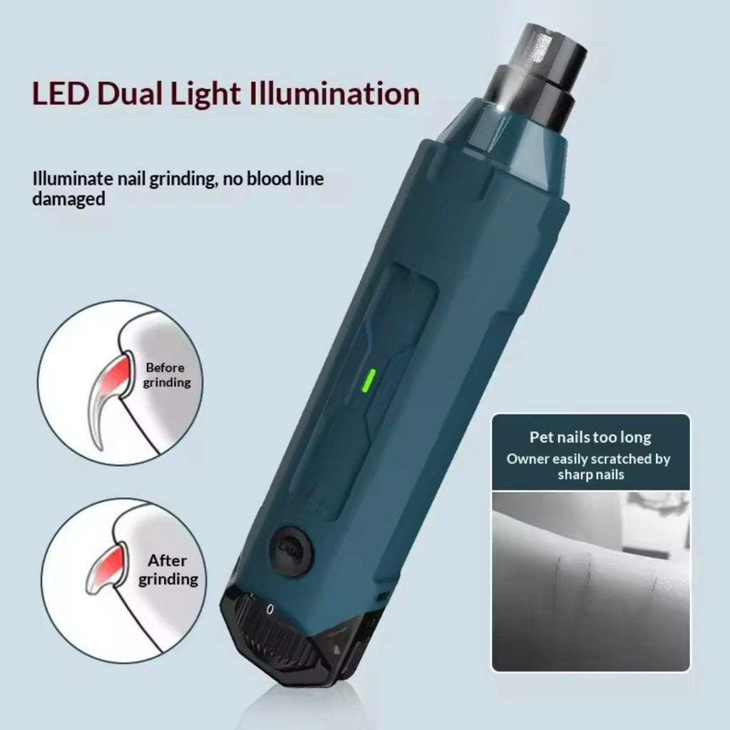 Dog Nail Grinder – 6-Speed Settings, Dual LED & USB Rechargeable
