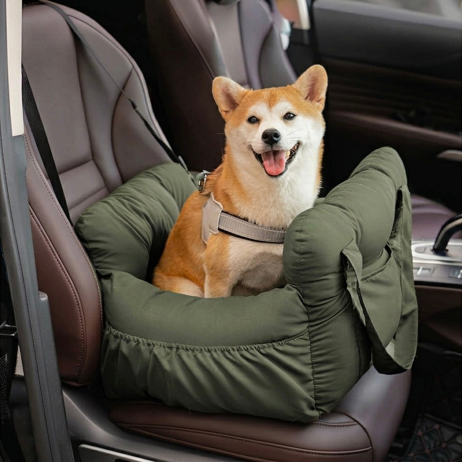Dog Booster Car Seat – Adjustable Harness & Semi-Enclosed Design