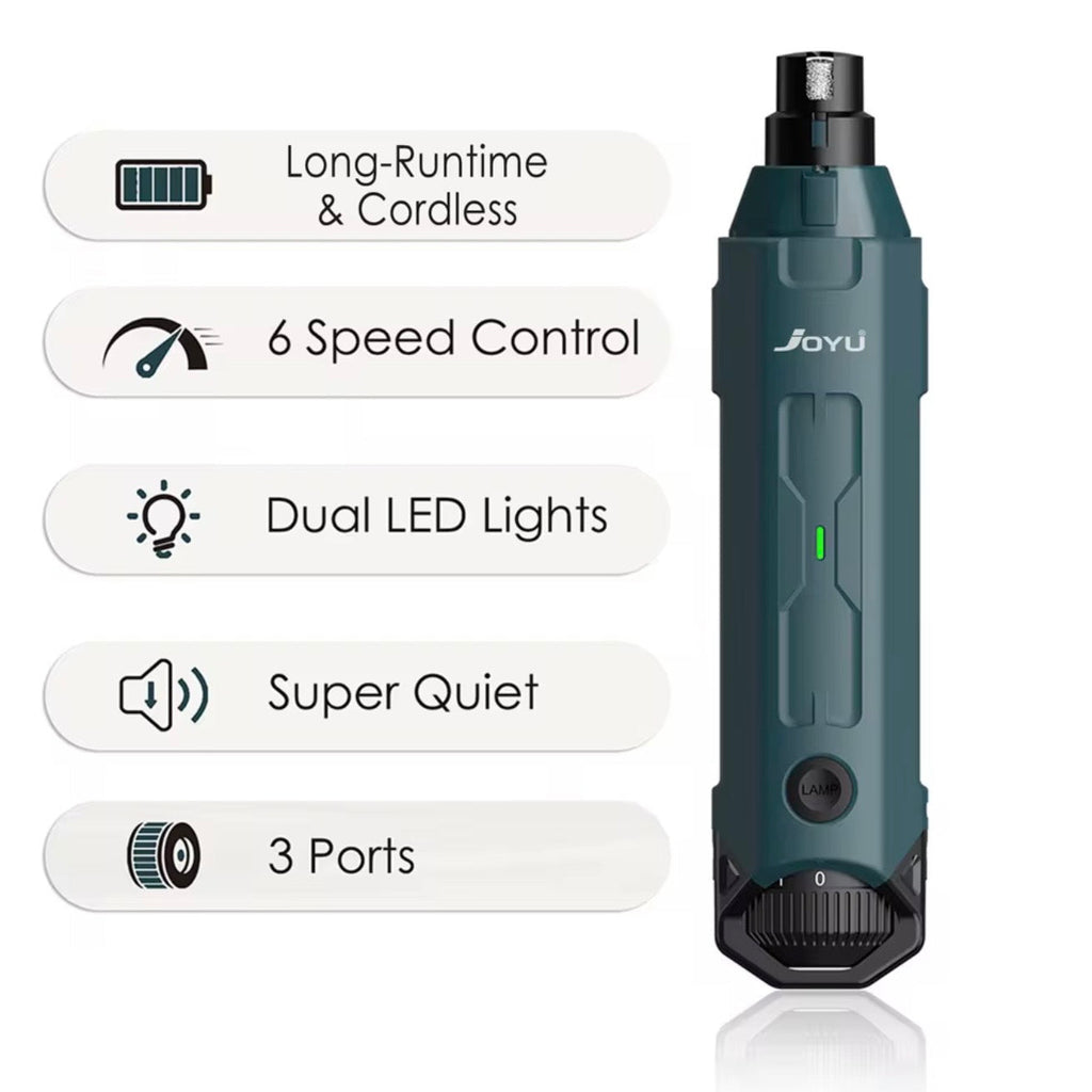 Dog Nail Grinder – 6-Speed Settings, Dual LED & USB Rechargeable