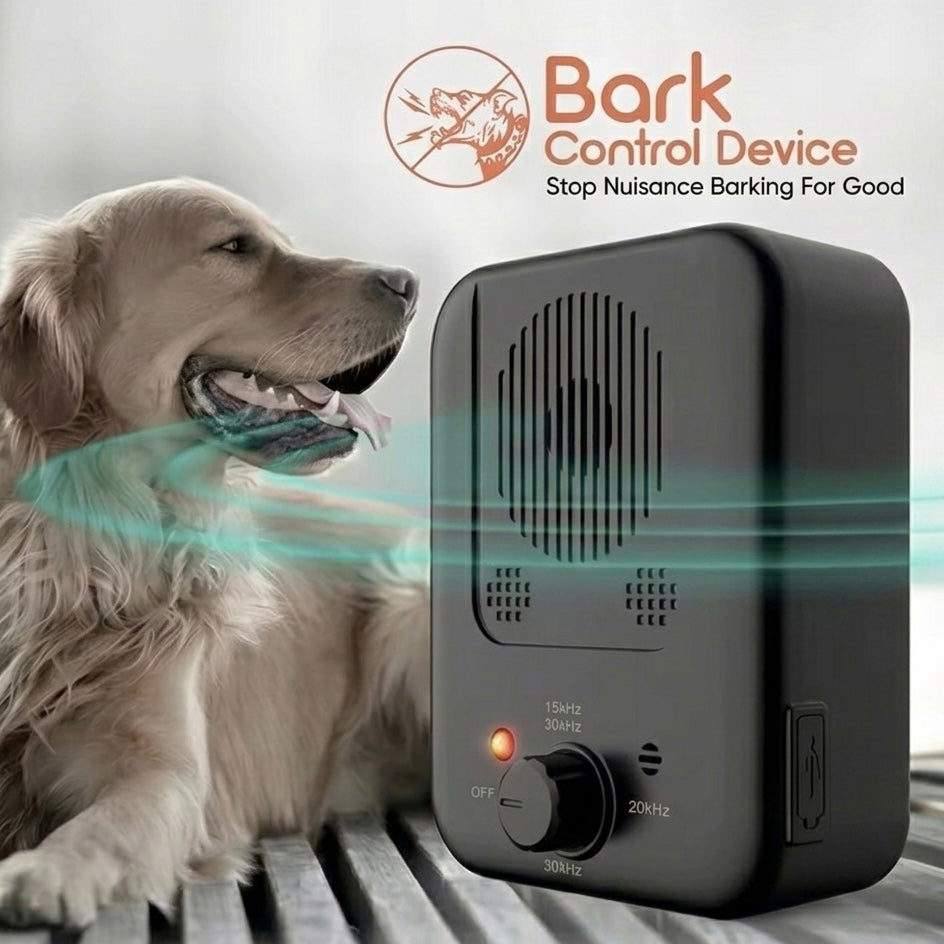 Ultrasonic Bark Control Device – 3 Range Settings & USB Rechargeable