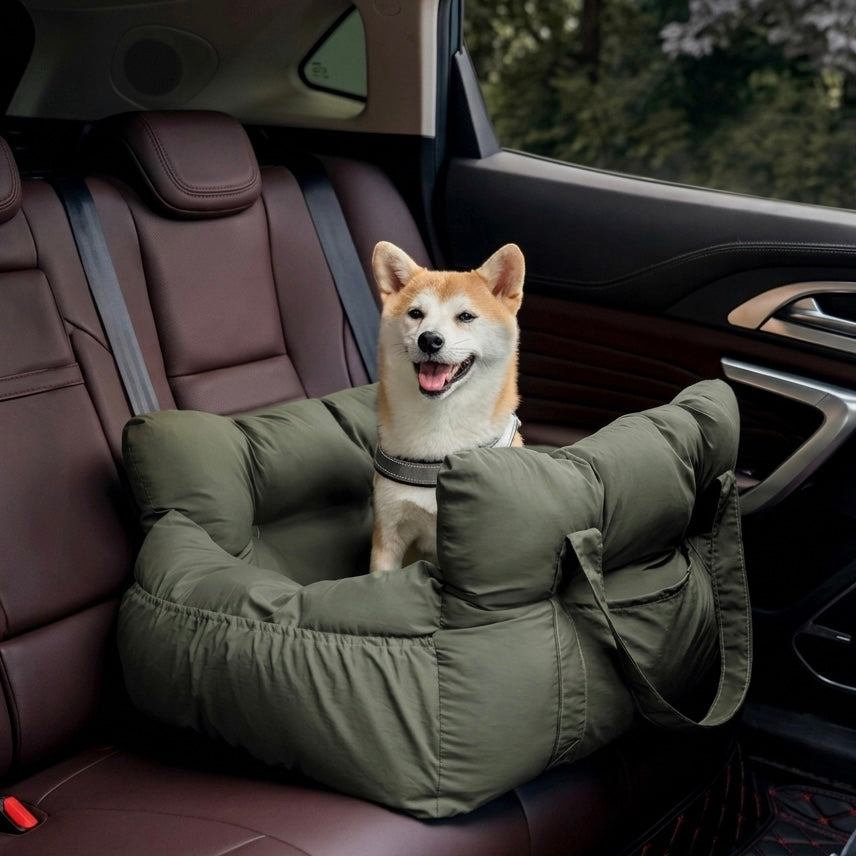 Dog Booster Car Seat – Adjustable Harness & Semi-Enclosed Design