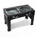 3-in-1 Elevated Dog Bowl Stand – Slow Feeder, Spill-Proof Water Bowl & 5 Height Settings