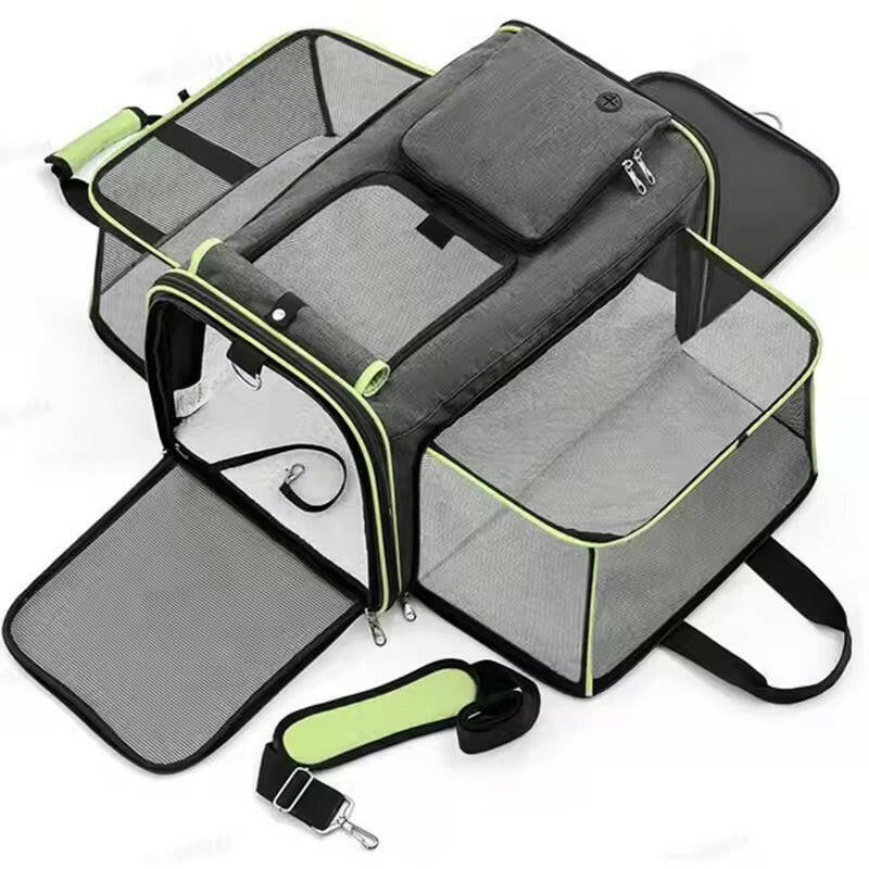Expandable Pet Carrier Bag – Breathable Mesh, Foldable & Lightweight