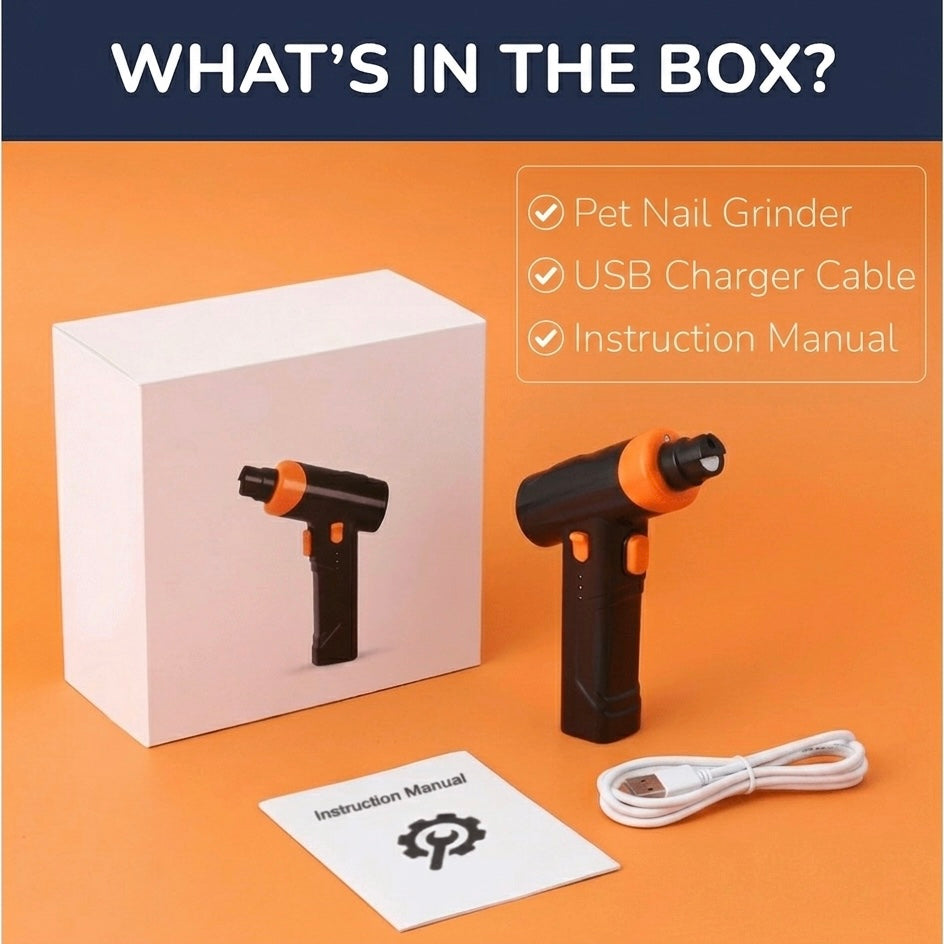 Paw Perfect | Dog Nail Grinder with LED Light & Adjustable Speed | Pain-Free Trimming for Stress-Free Grooming