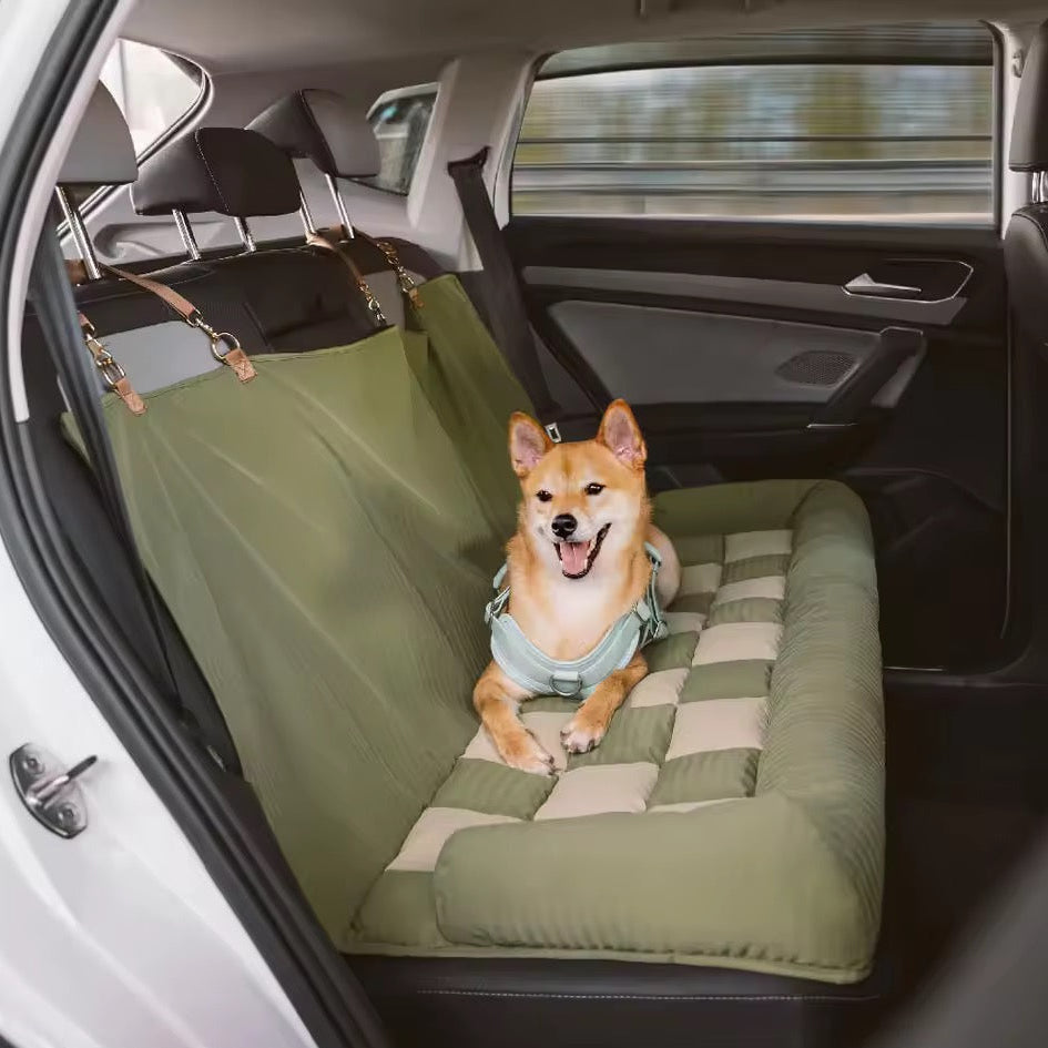 Large Dog Car Seat Bed – Waterproof & Bolstered with Anti-Slip Base