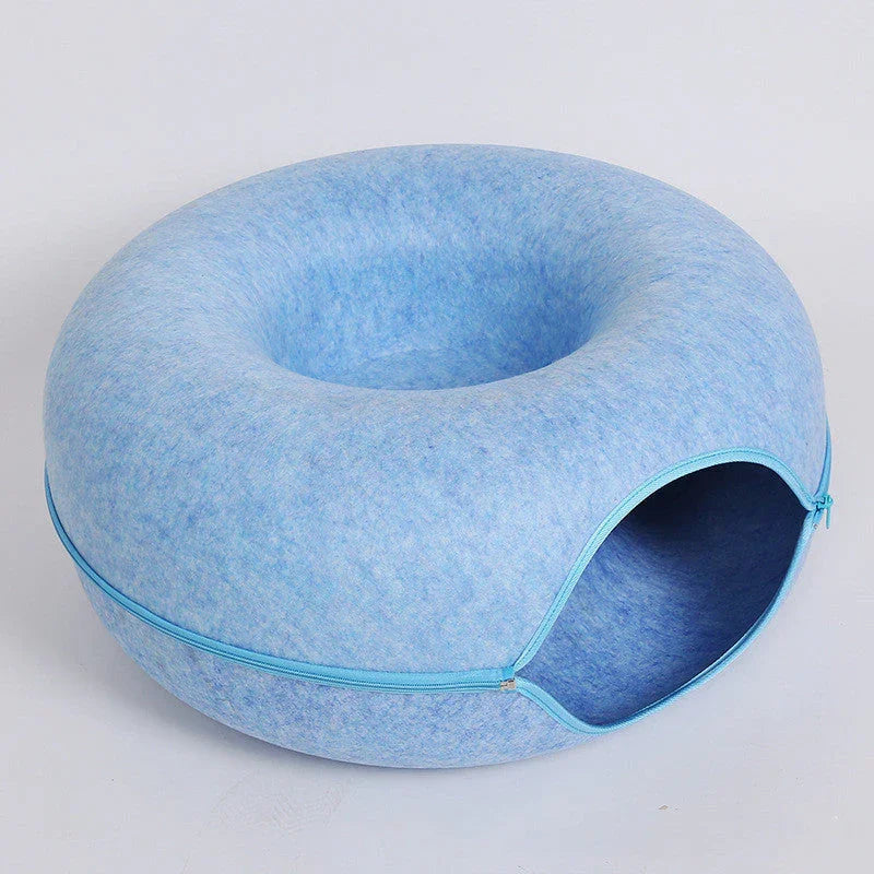 Felt Cat Bed & Tunnel | Dual-Use Design | Removable Cover | 2 Sizes | 7 Color Options