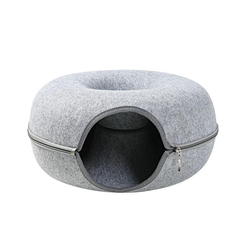 Felt Cat Bed & Tunnel | Dual-Use Design | Removable Cover | 2 Sizes | 7 Color Options