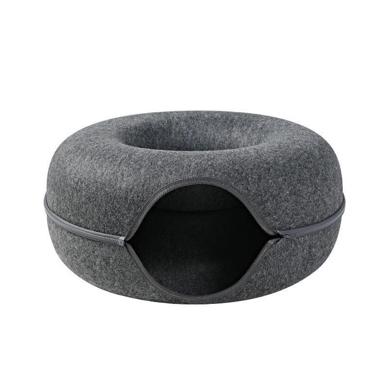 Felt Cat Bed & Tunnel | Dual-Use Design | Removable Cover | 2 Sizes | 7 Color Options