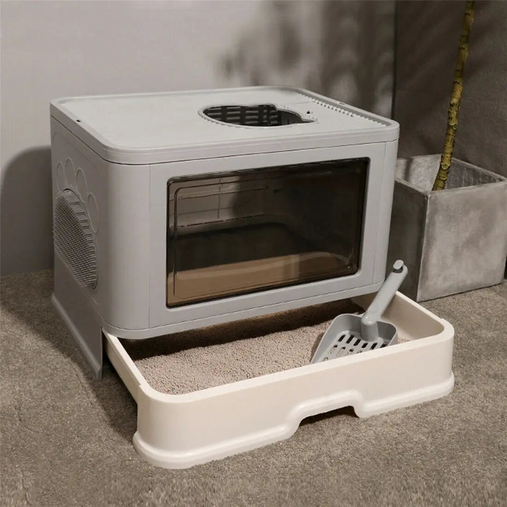 Foldable Cat Litter Box – Dual-Entry Design, Fully Enclosed & Easy Clean