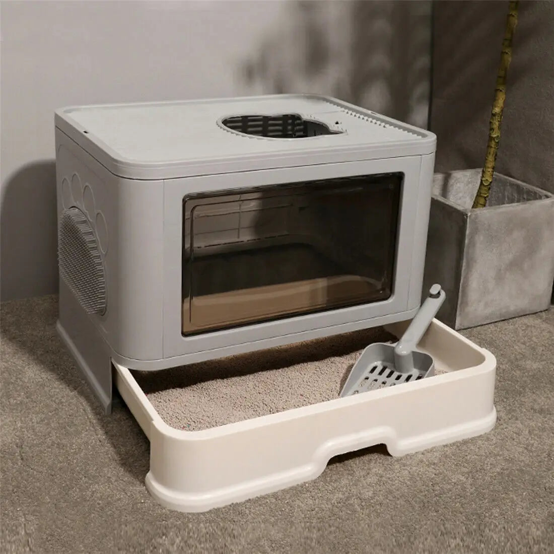 Foldable Cat Litter Box – Dual-Entry Design, Fully Enclosed & Easy Clean
