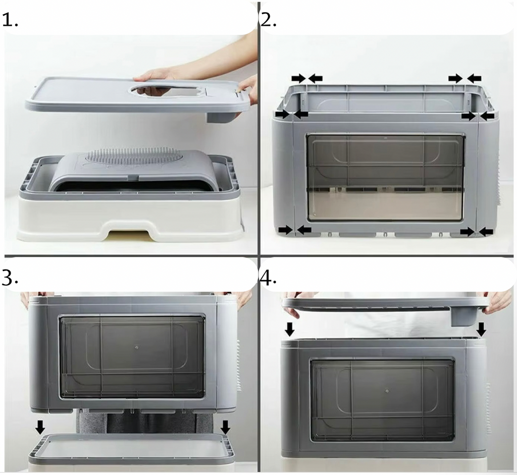 Foldable Cat Litter Box – Dual-Entry Design, Fully Enclosed & Easy Clean