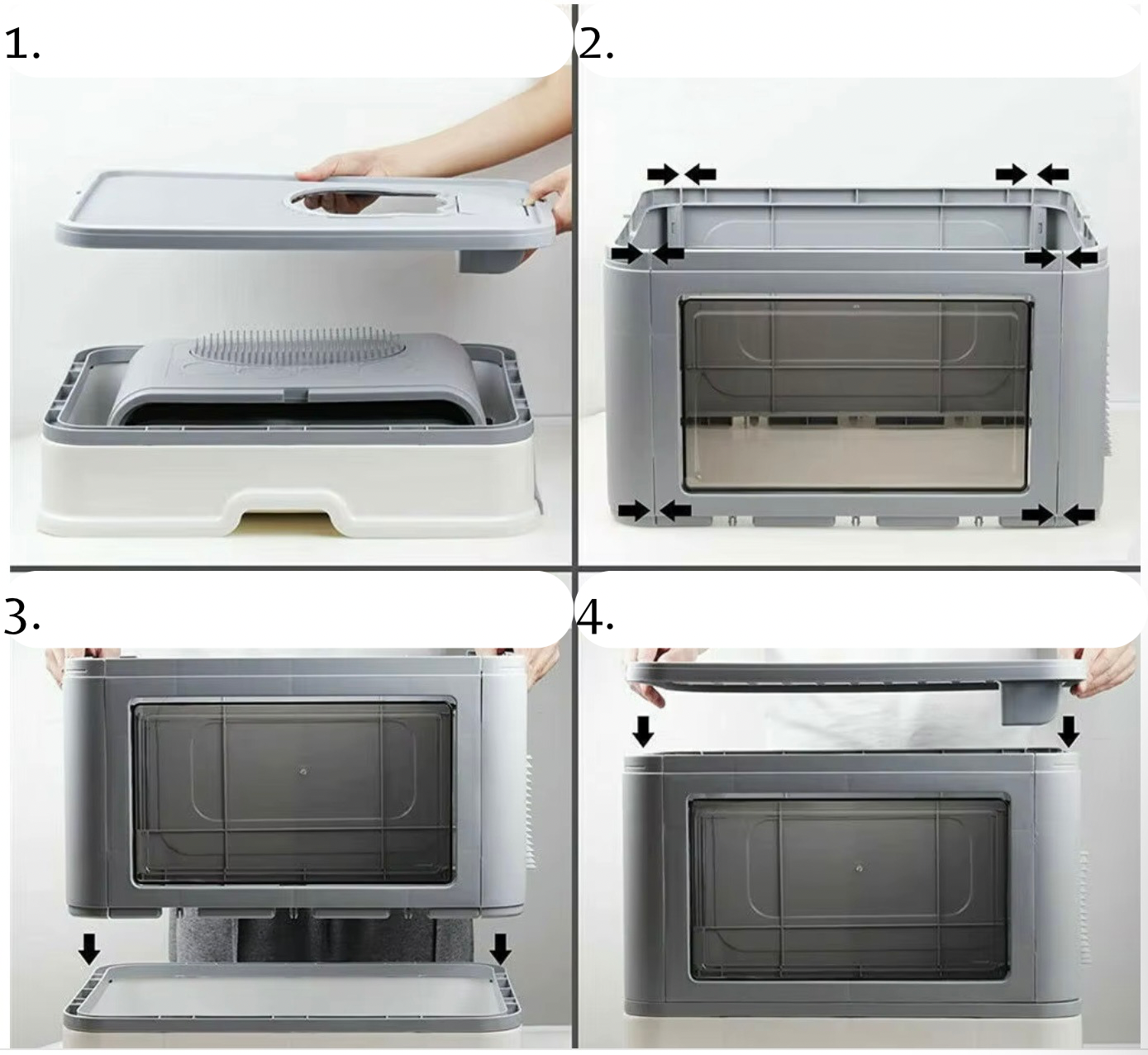 Foldable Cat Litter Box – Dual-Entry Design, Fully Enclosed & Easy Clean