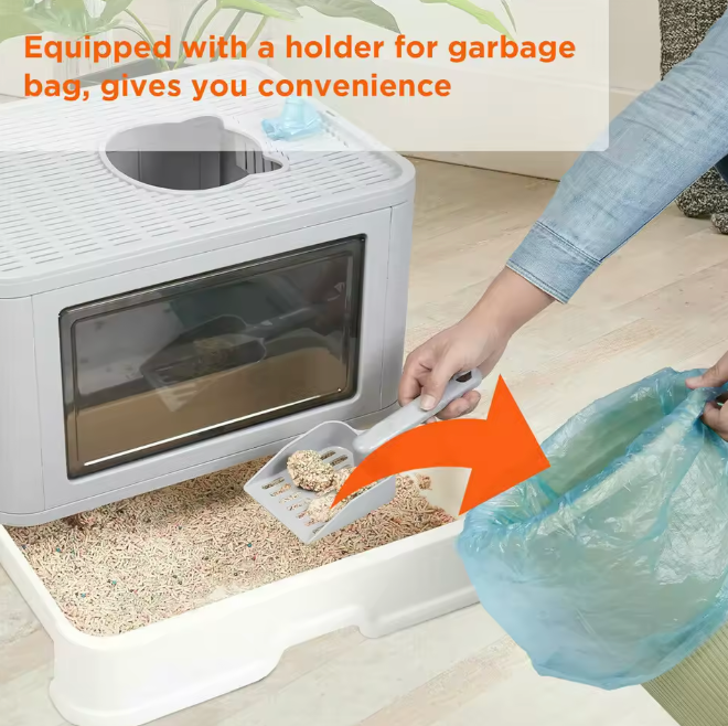 Foldable Cat Litter Box – Dual-Entry Design, Fully Enclosed & Easy Clean