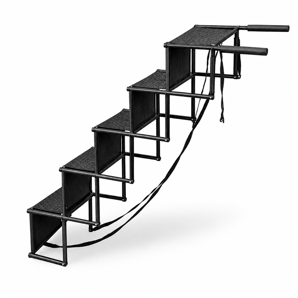 Foldable 5-Step Dog Car Stairs – Non-Slip, Lightweight & 150 lbs Capacity