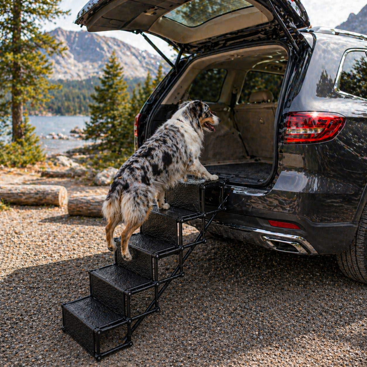 Foldable 5-Step Dog Car Stairs – Non-Slip, Lightweight & 150 lbs Capacity