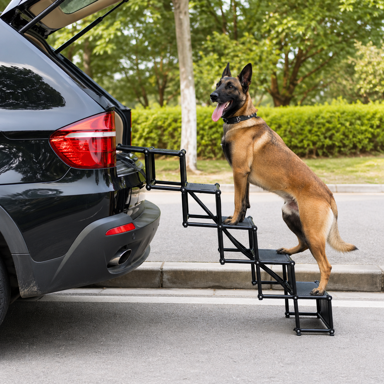 Foldable 5-Step Dog Car Stairs – Non-Slip, Lightweight & 150 lbs Capacity