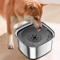 Spill-Proof Dog Water Bowl – 304 Stainless Steel with Floating Disc & Filter