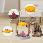 Interactive Cat Slow Feeder – Rotating Drumstick Dispenser with Adjustable Food Release