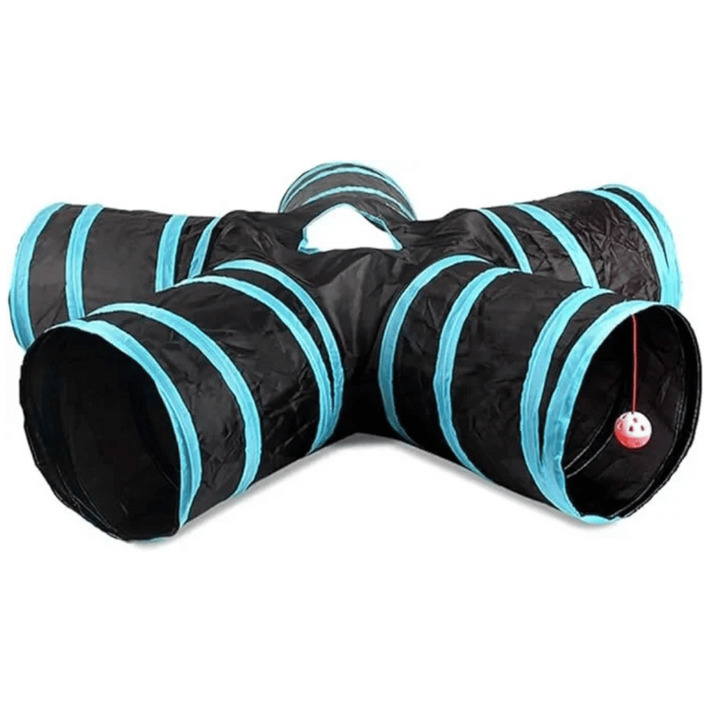 Foldable Cat Play Tunnel – Crinkle Sounds, Star Design & Multi-Pet Friendly