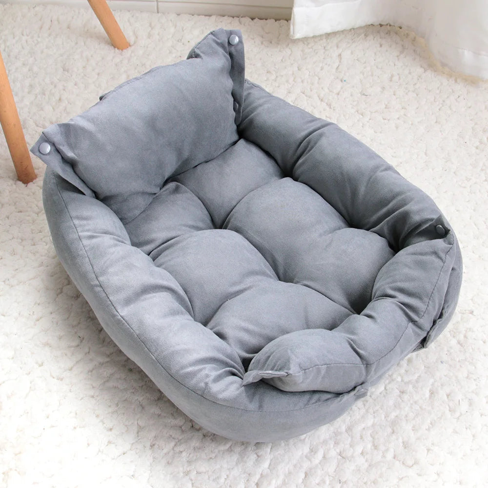Luxury Pet Bed | 3-in-1 Convertible Dog & Cat Bed with Soft Cotton Feel | Cozy Retreat for Ultimate Comfort