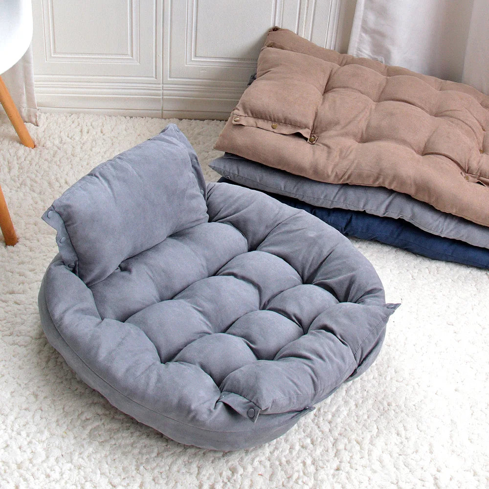 Luxury Pet Bed | 3-in-1 Convertible Dog & Cat Bed with Soft Cotton Feel | Cozy Retreat for Ultimate Comfort