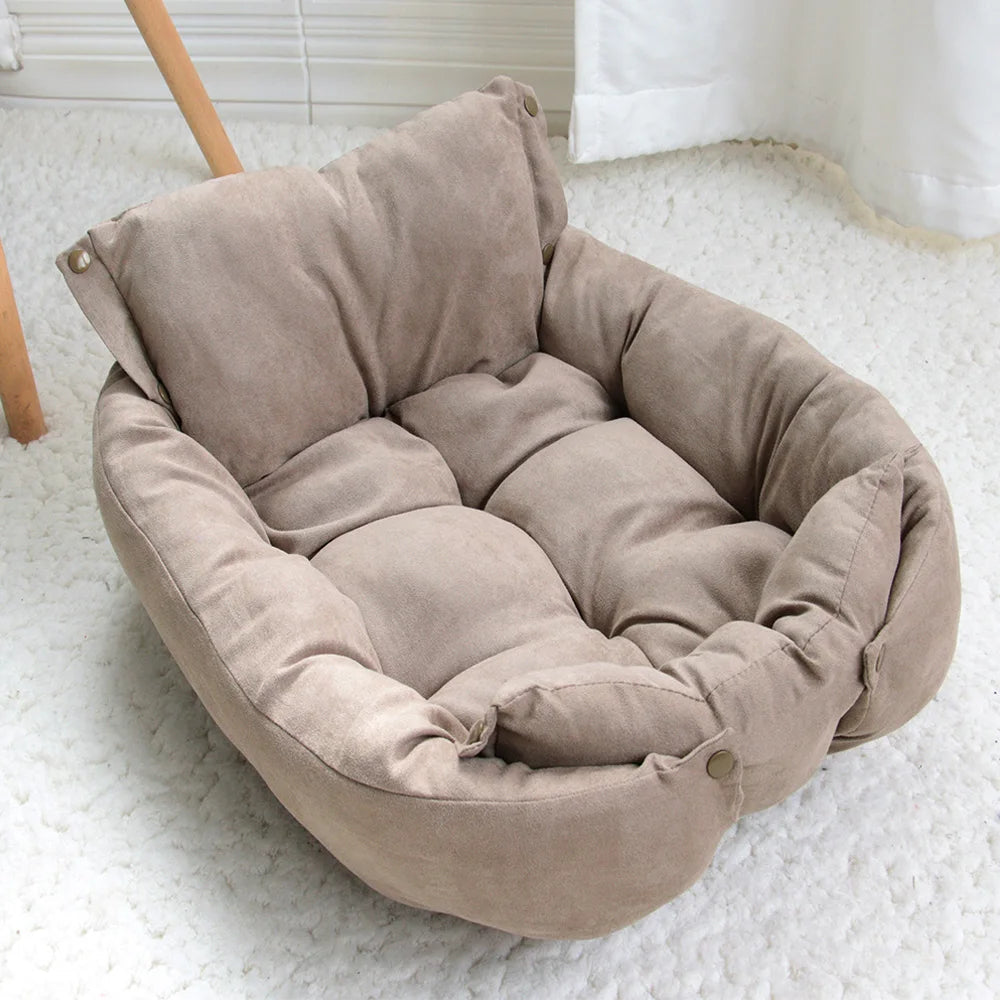 Luxury Pet Bed | 3-in-1 Convertible Dog & Cat Bed with Soft Cotton Feel | Cozy Retreat for Ultimate Comfort