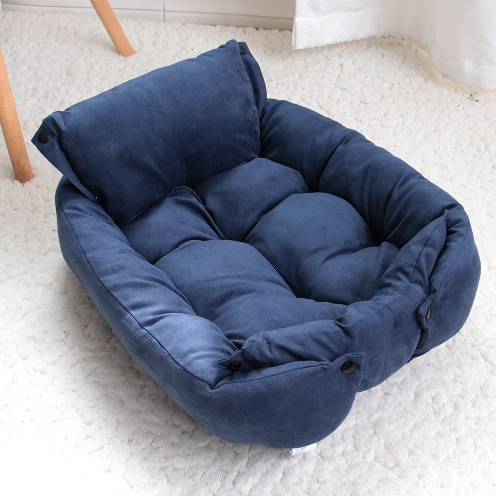 Luxury Pet Bed | 3-in-1 Convertible Dog & Cat Bed with Soft Cotton Feel | Cozy Retreat for Ultimate Comfort