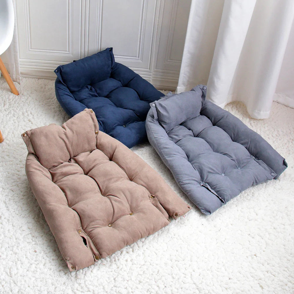 Luxury Pet Bed | 3-in-1 Convertible Dog & Cat Bed with Soft Cotton Feel | Cozy Retreat for Ultimate Comfort