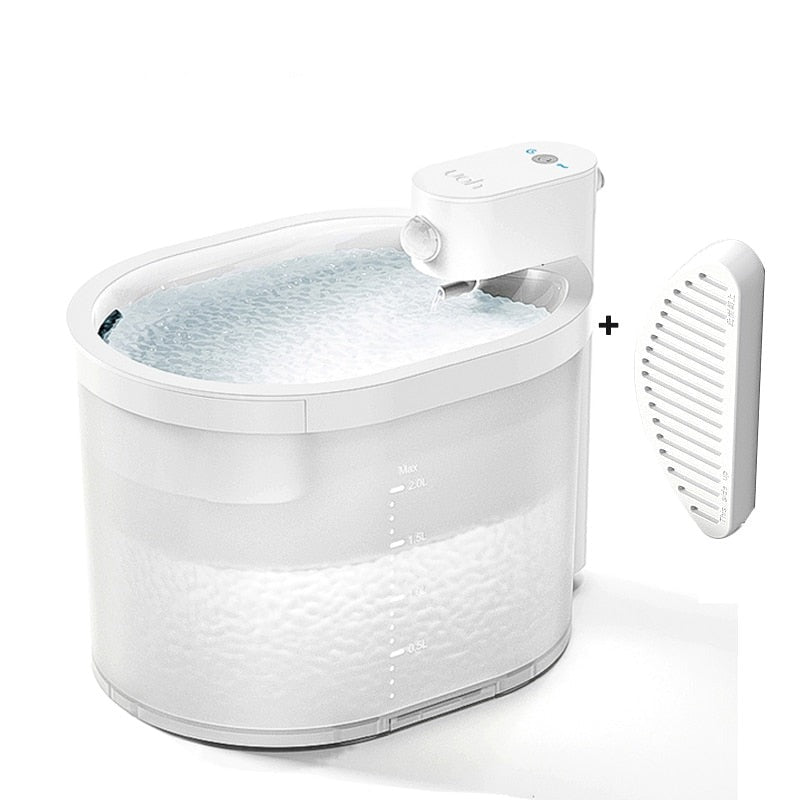 Motion Sensor Cat Water Fountain | 2L | 6-Layer Filtration | USB Rechargeable | Quiet | Black