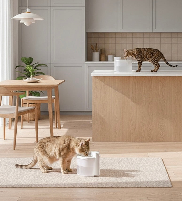 Motion Sensor Cat Water Fountain | 2L | 6-Layer Filtration | USB Rechargeable | Quiet | Black