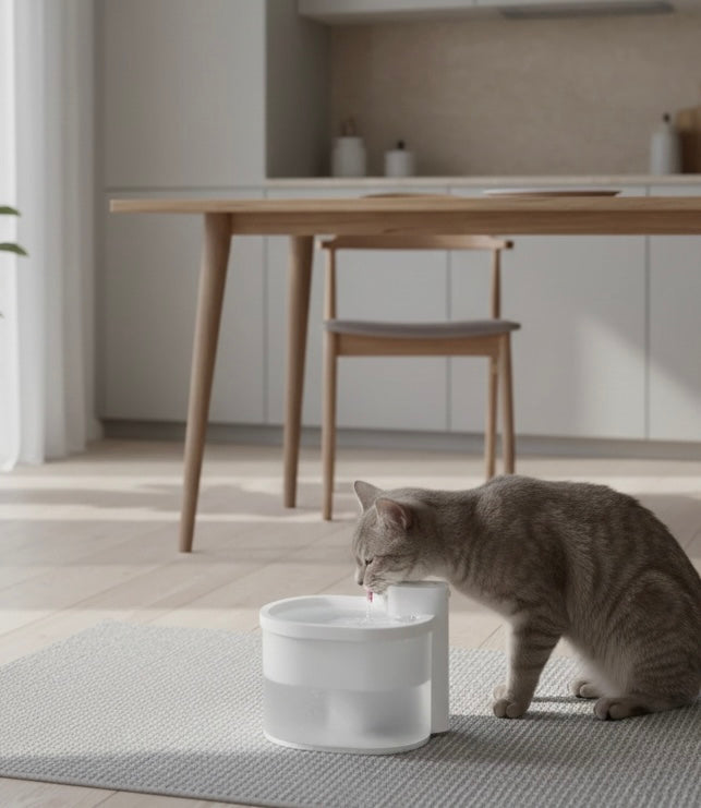 Motion Sensor Cat Water Fountain | 2L | 6-Layer Filtration | USB Rechargeable | Quiet | Black