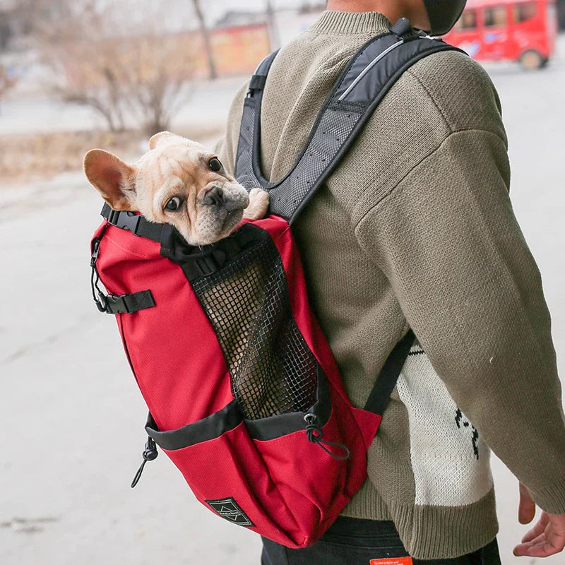 Dog Backpack Carrier – Ergonomic & Breathable with Built-In Safety Harness