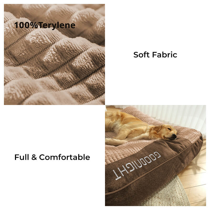 Orthopedic Dog Bed | Plush Polyester | XL, XXL & 3XL | Hand Washable | Brown & Grey