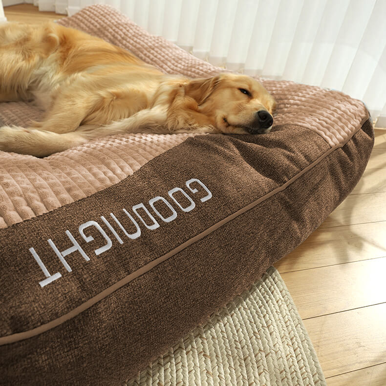 Orthopedic Dog Bed | Plush Polyester | XL, XXL & 3XL | Hand Washable | Brown & Grey