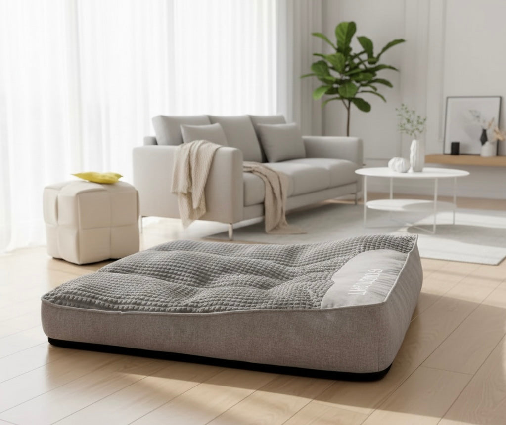 Orthopedic Dog Bed | Plush Polyester | XL, XXL & 3XL | Hand Washable | Brown & Grey