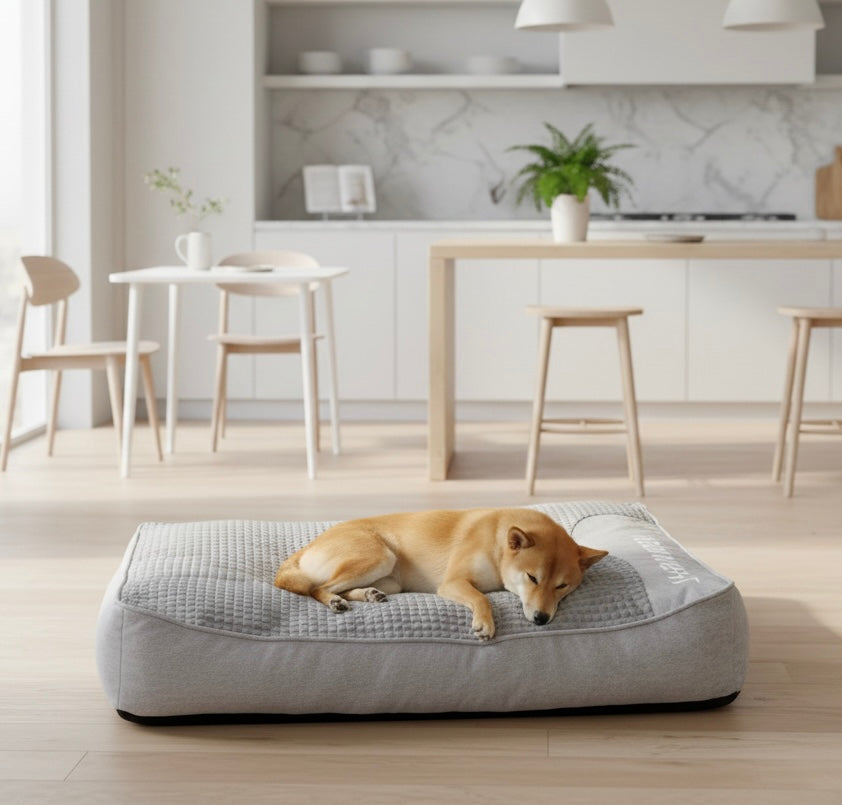 Orthopedic Dog Bed | Plush Polyester | XL, XXL & 3XL | Hand Washable | Brown & Grey