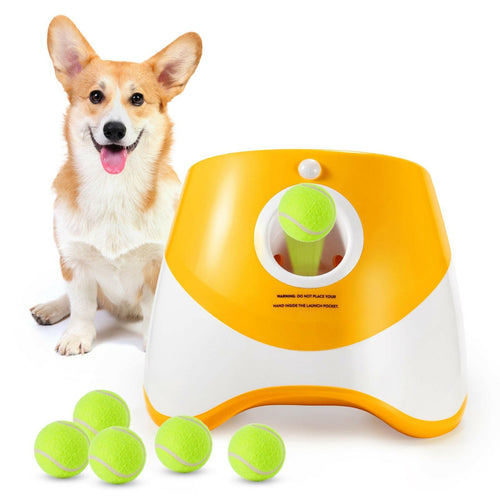 Automatic Ball Launcher for Dogs – 3 Distance Settings & 6 Balls Included