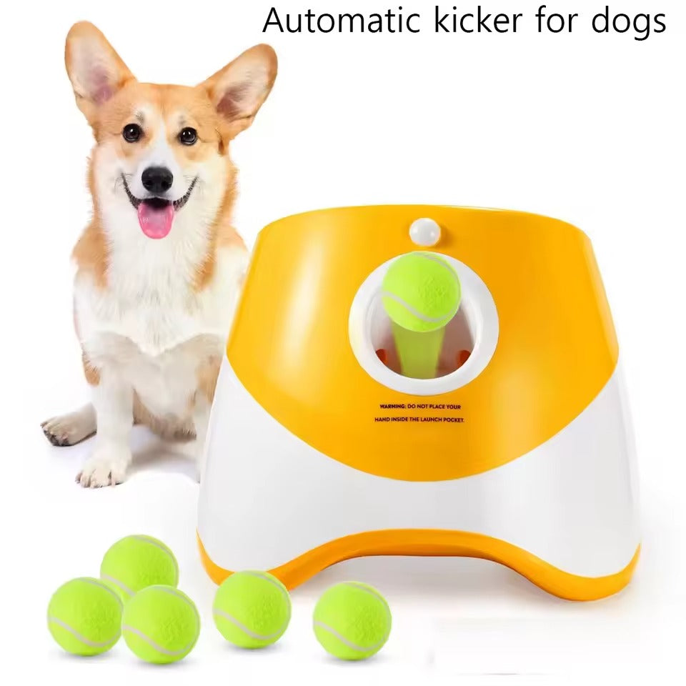 Automatic Ball Launcher for Dogs – 3 Distance Settings & 6 Balls Included