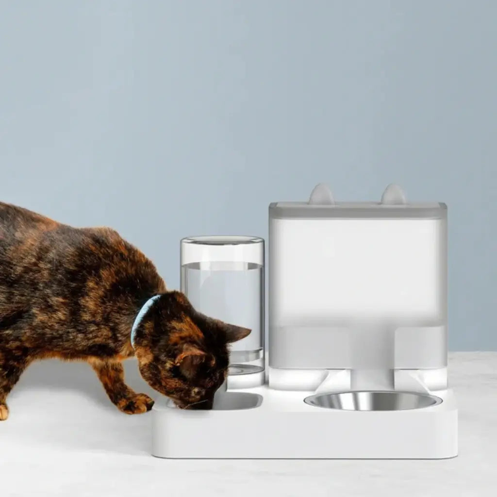 2-in-1 Gravity Pet Feeder & Water Dispenser – No Electricity, Food-Grade PP Plastic
