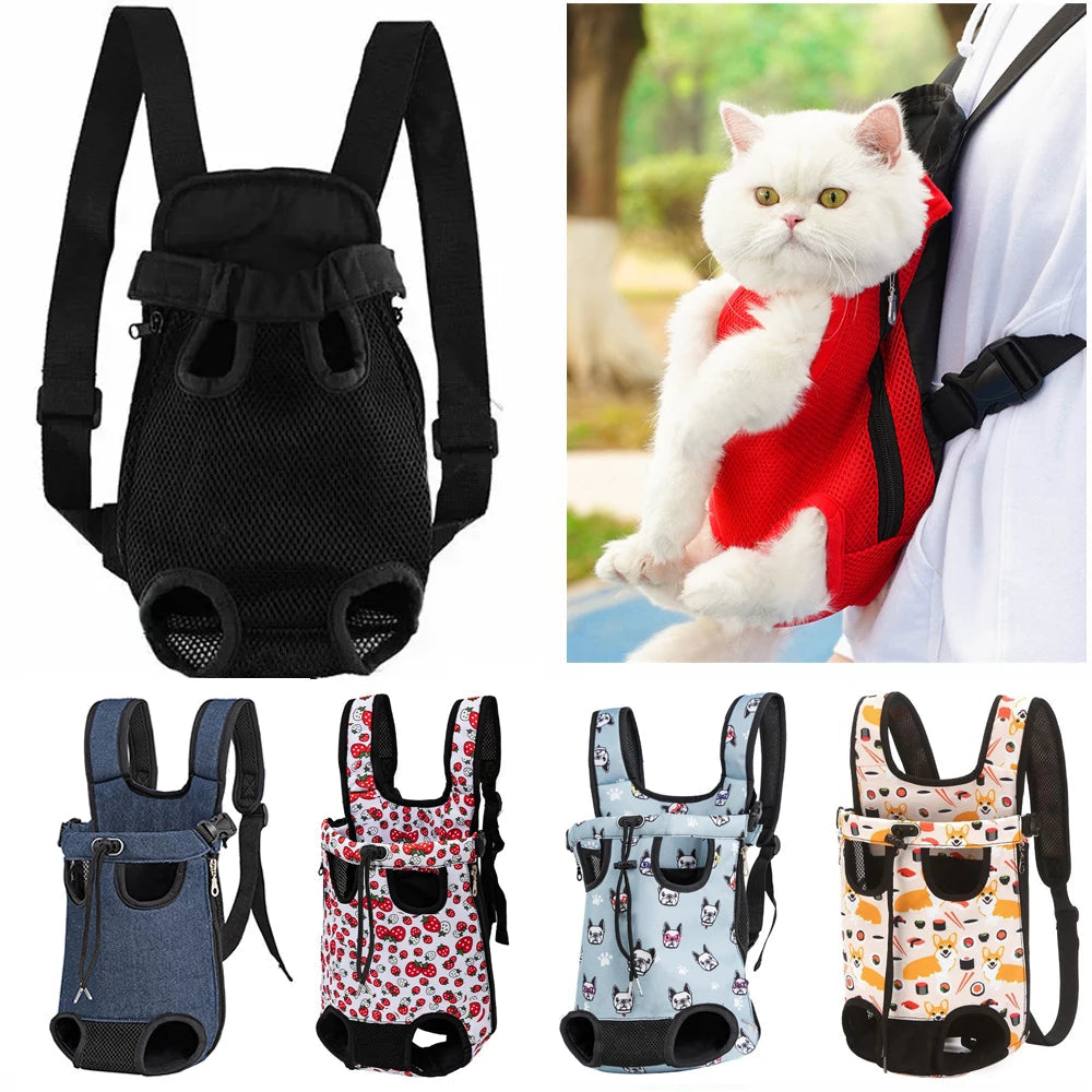 Legs-Out Pet Carrier Backpack – Adjustable, Breathable Mesh & Internal Safety Leash