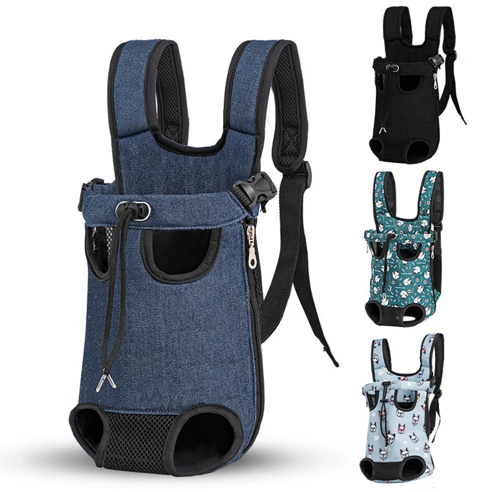 Legs-Out Pet Carrier Backpack – Adjustable, Breathable Mesh & Internal Safety Leash