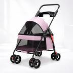 Foldable Pet Stroller – Detachable Basket, 360° Wheels & One-Hand Fold for Small Dogs & Cats